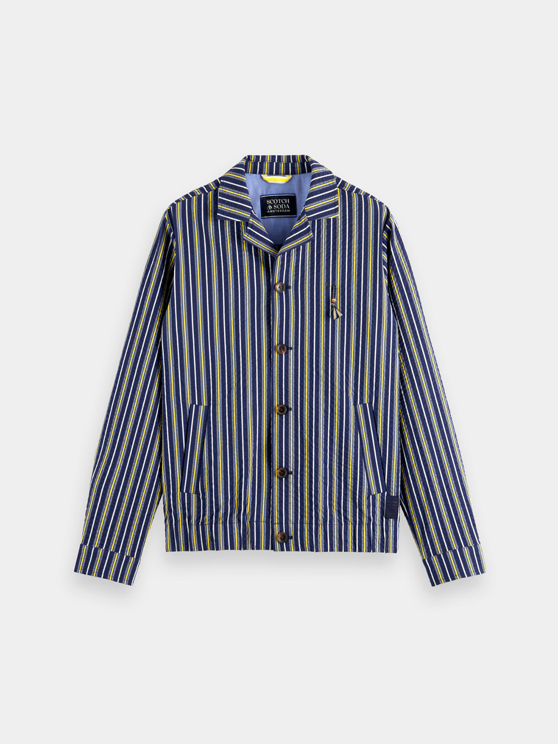 Seersucker blouson jacket