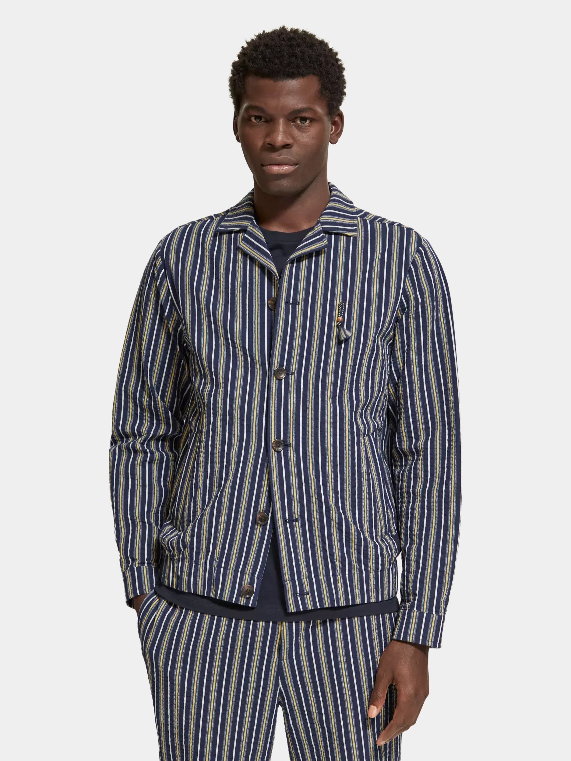 Seersucker blouson jacket - Scotch & Soda NZ