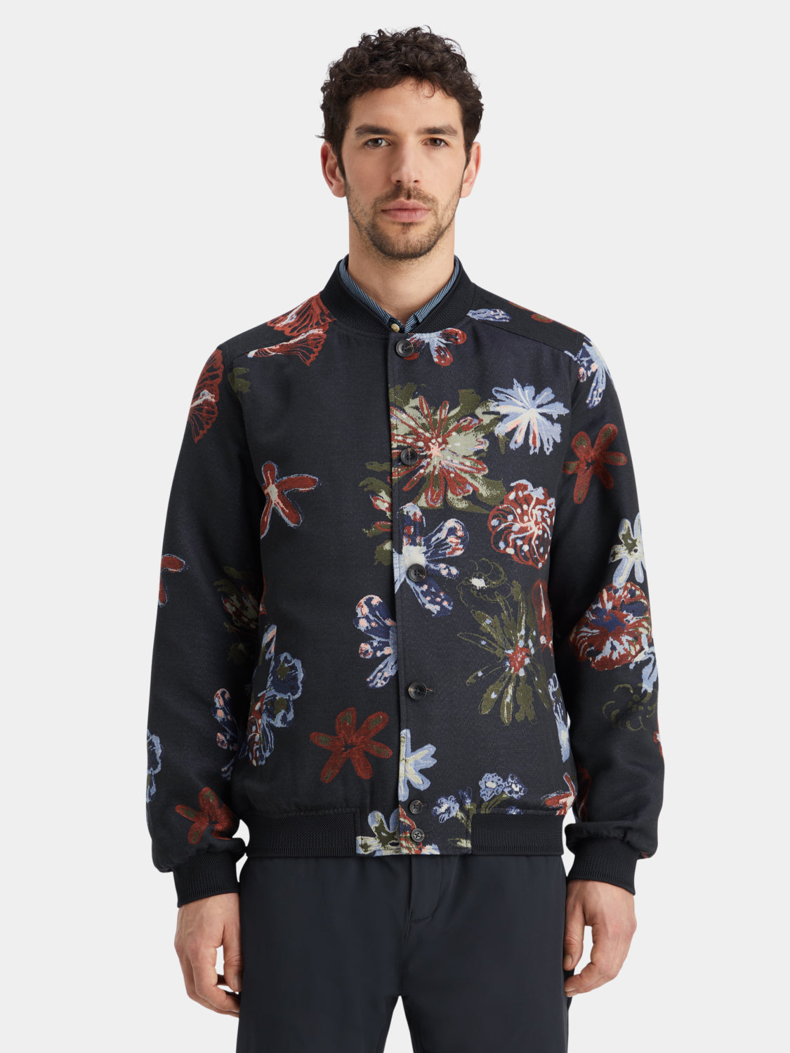 Jacquard bomber jacket - Scotch & Soda NZ