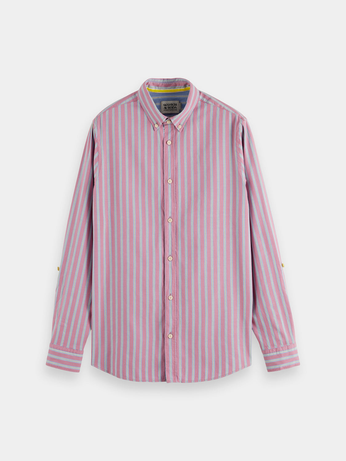 Yarn-dyed dobby striped shirt - Scotch & Soda NZ