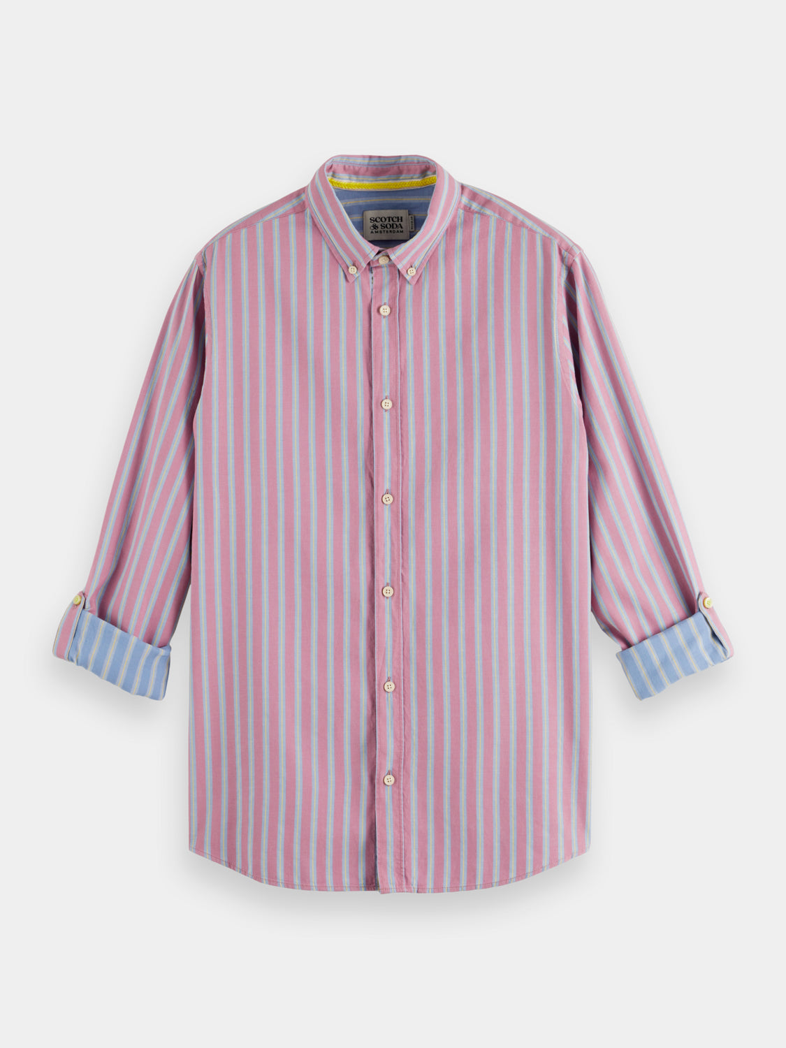 Yarn-dyed dobby striped shirt - Scotch & Soda NZ