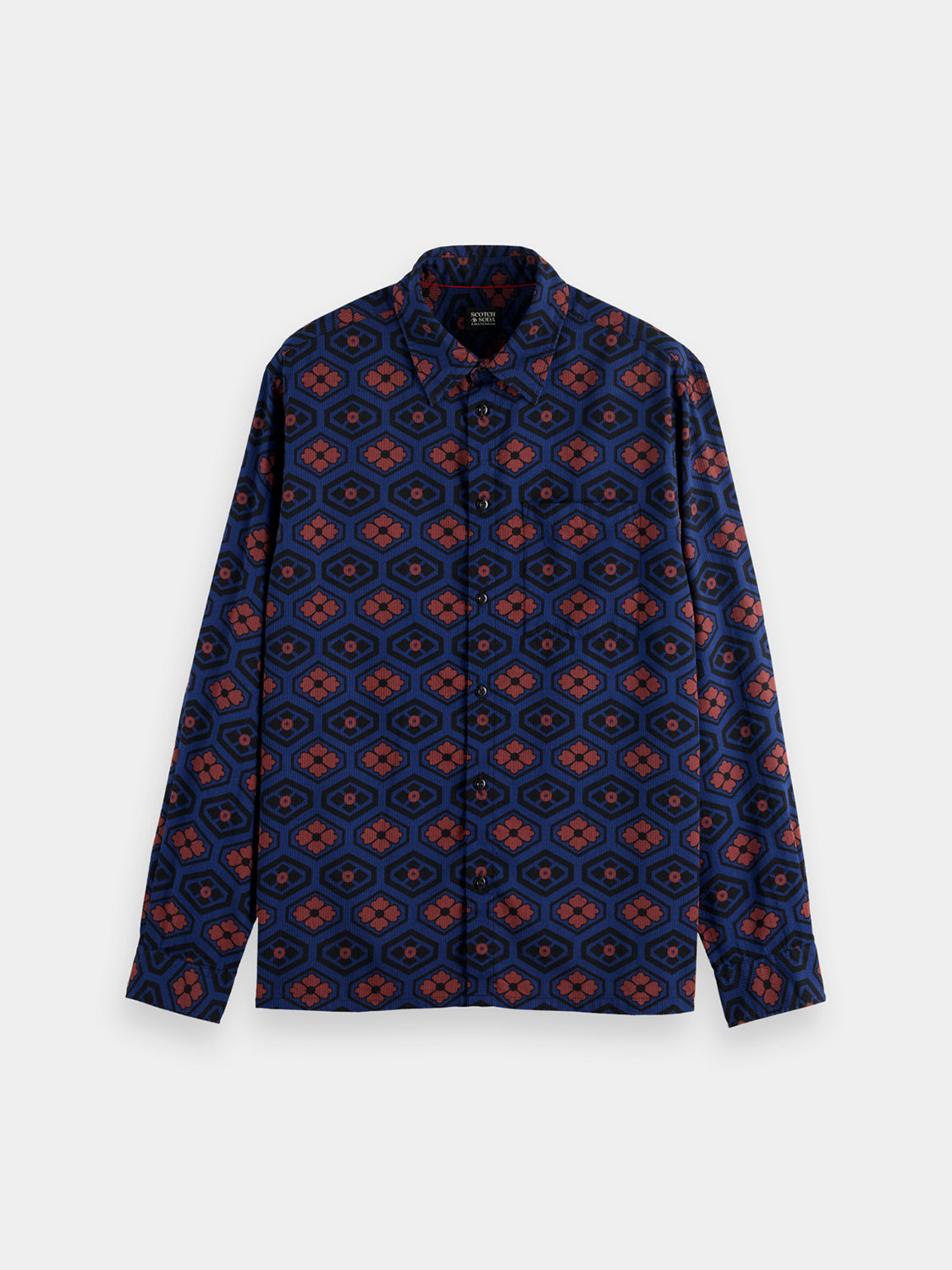 Printed seersucker shirt - Scotch & Soda NZ