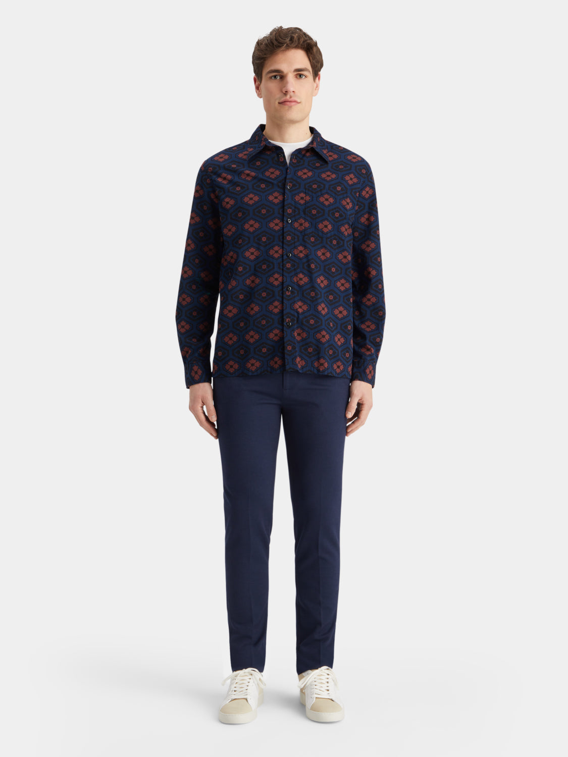 Printed seersucker shirt - Scotch & Soda NZ