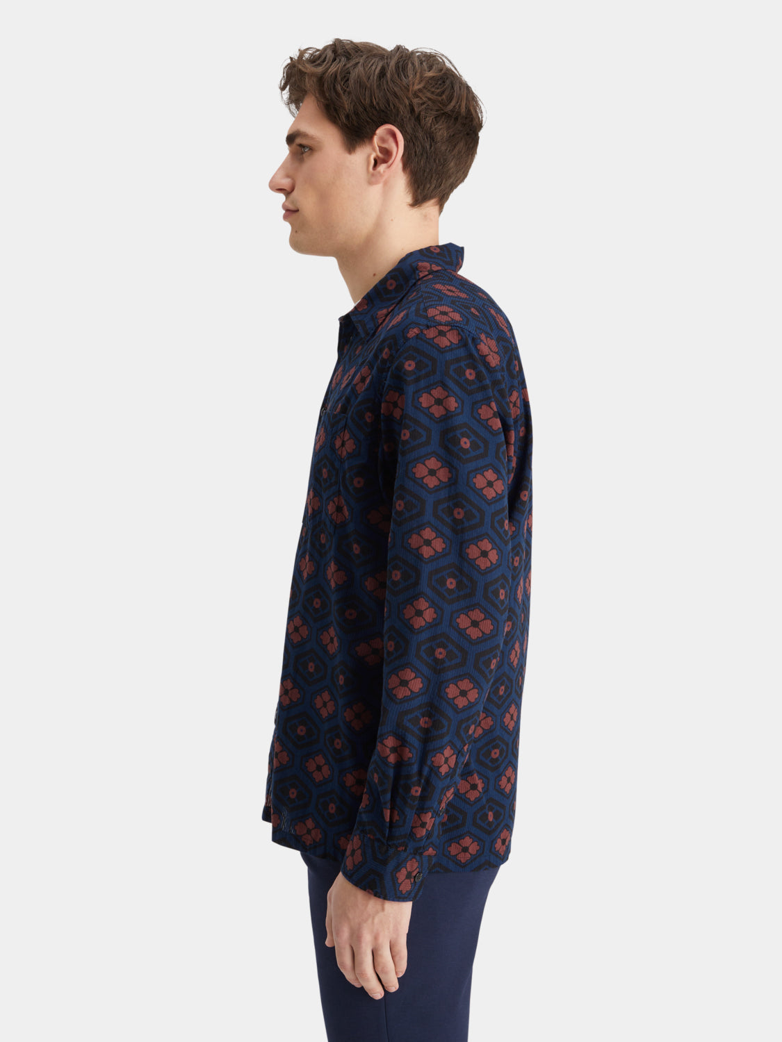 Printed seersucker shirt - Scotch & Soda NZ