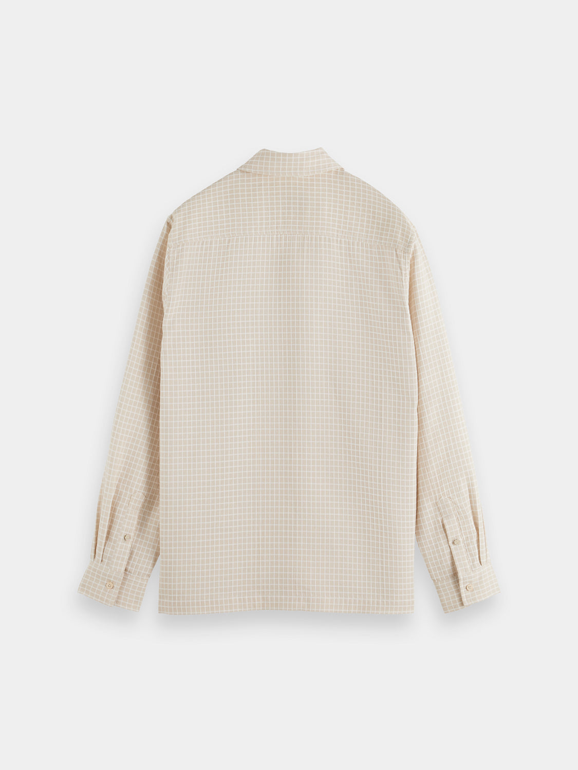 Long sleeve Scotch & Soda Dobby check shirt with a classic pattern, shown from the back view in the image.