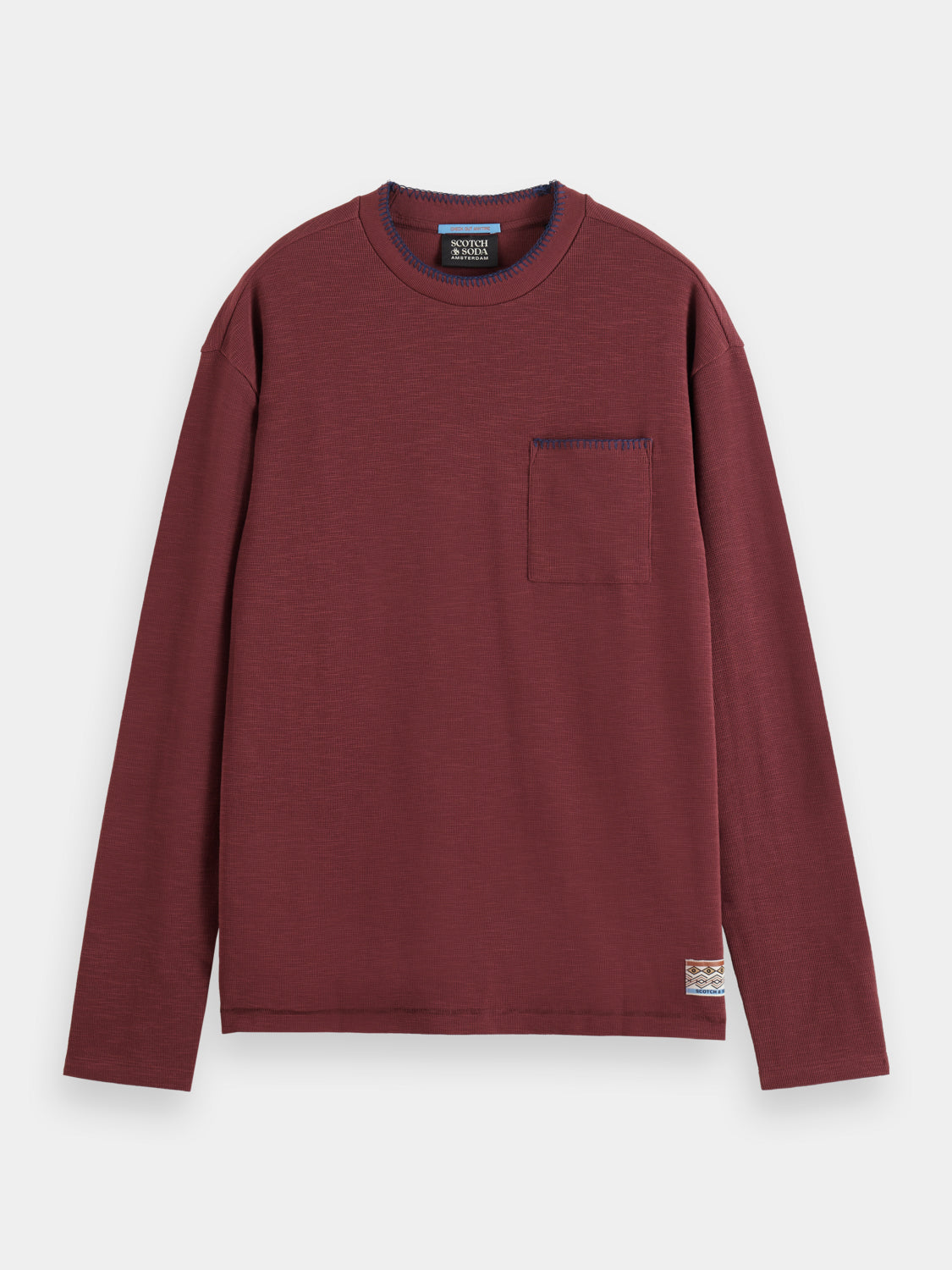 Blanket stitch t-shirt - Scotch & Soda NZ