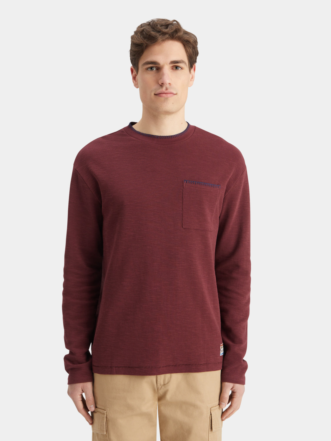 Blanket stitch t-shirt - Scotch & Soda NZ