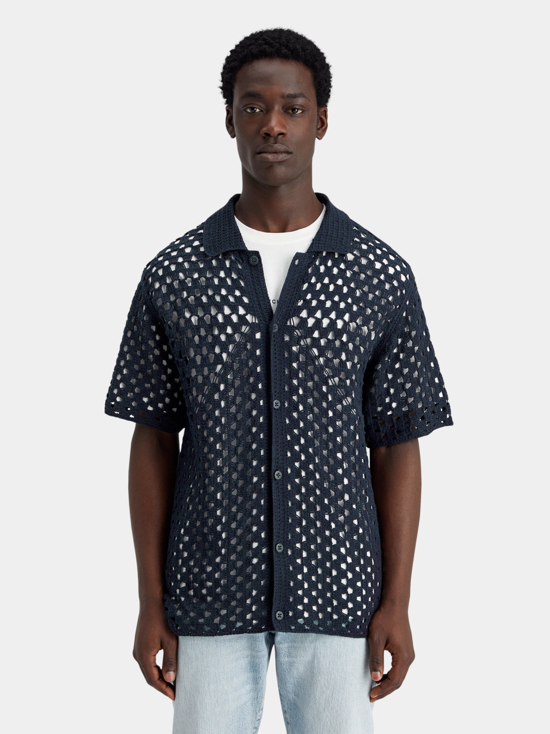 Crochet knitted shirt - Scotch & Soda NZ