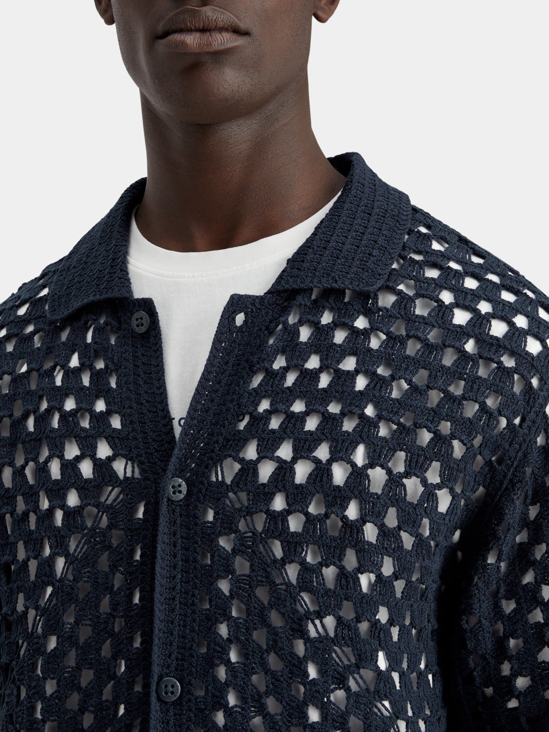 Crochet knitted shirt - Scotch & Soda NZ