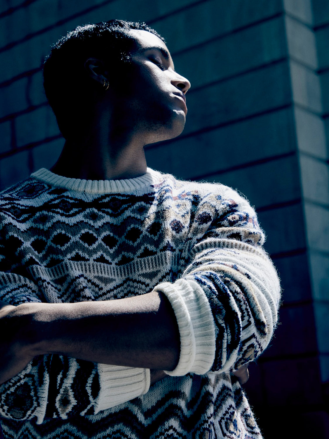 Dropped shoulder jacquard knit - Scotch & Soda NZ