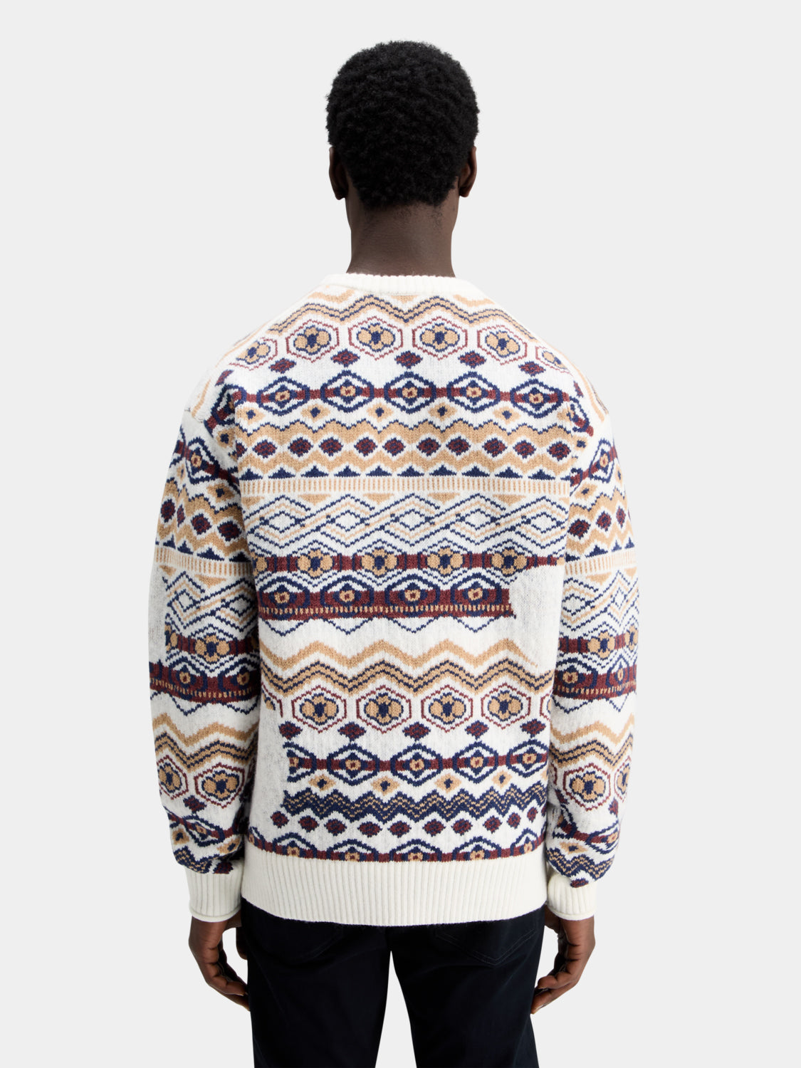 Dropped shoulder jacquard knit - Scotch & Soda NZ