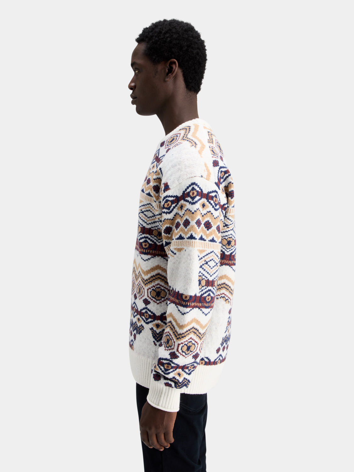 Dropped shoulder jacquard knit - Scotch & Soda NZ