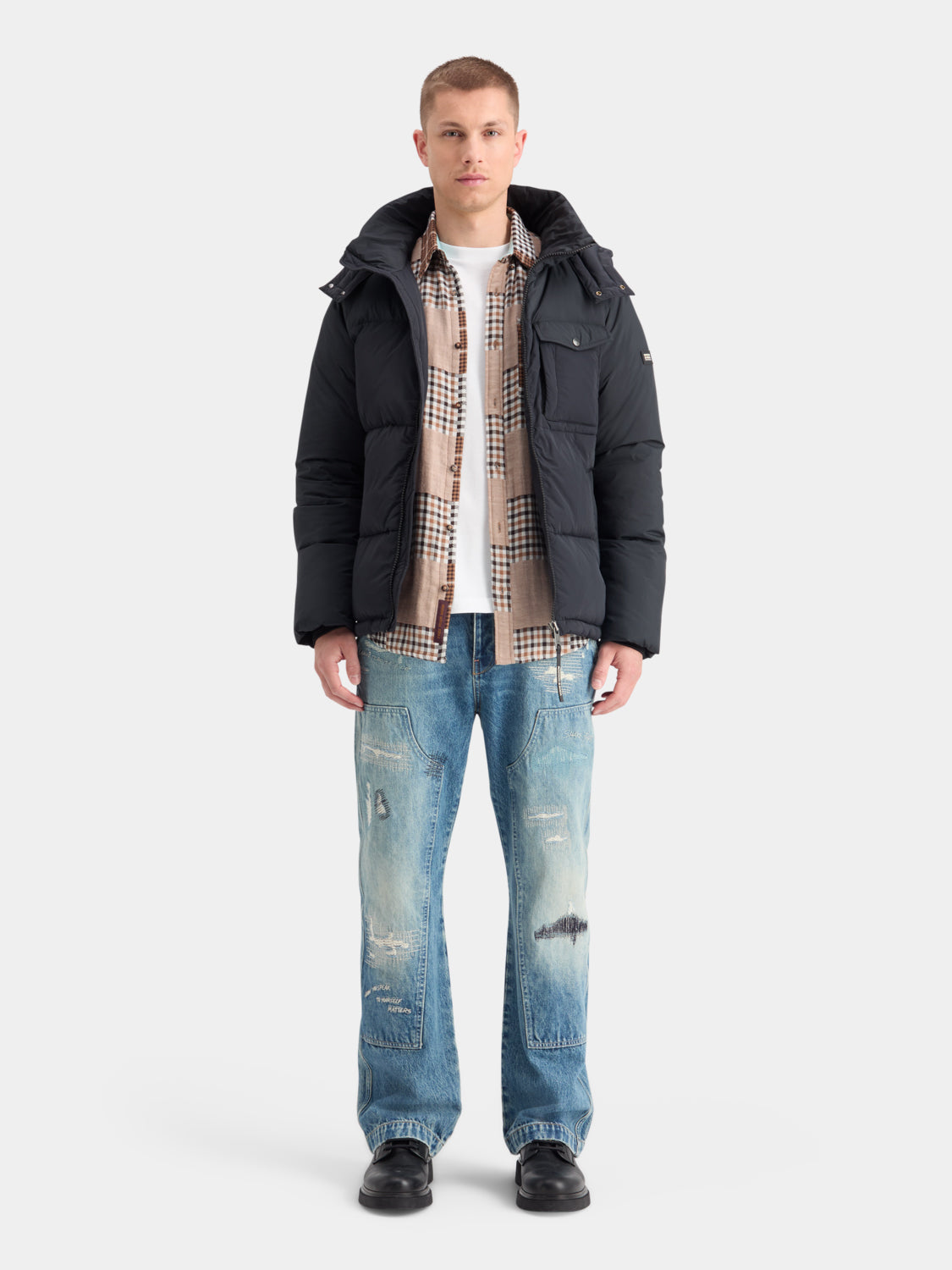 Hooded puffer jacket - Scotch & Soda NZ