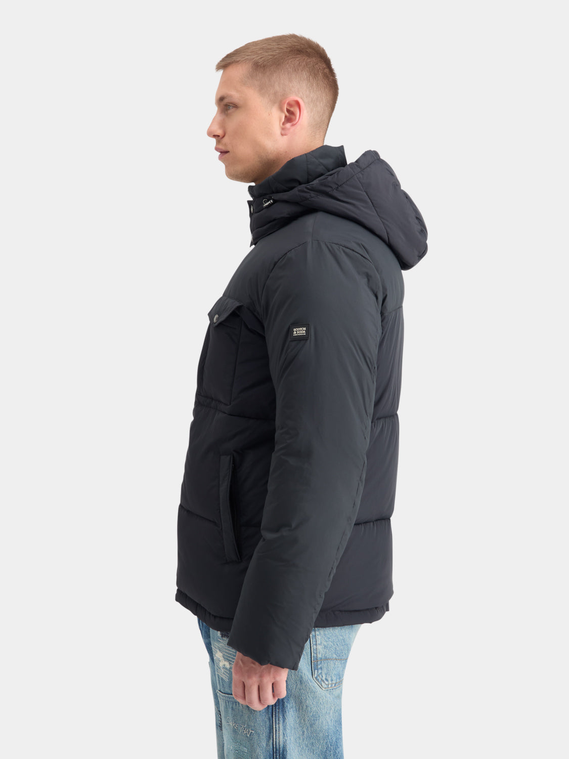 Hooded puffer jacket - Scotch & Soda NZ