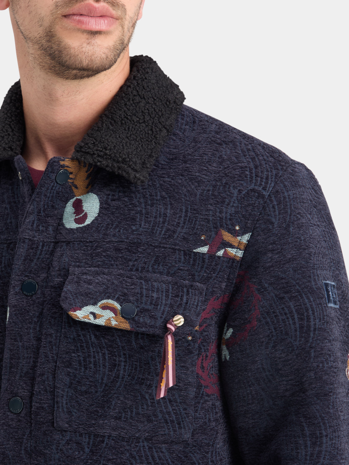 Jacquard trucker jacket - Scotch & Soda NZ