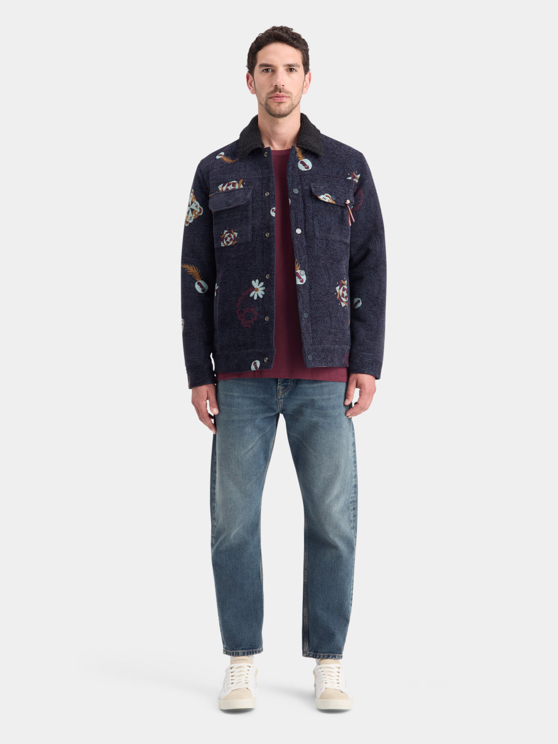 Jacquard trucker jacket - Scotch & Soda NZ