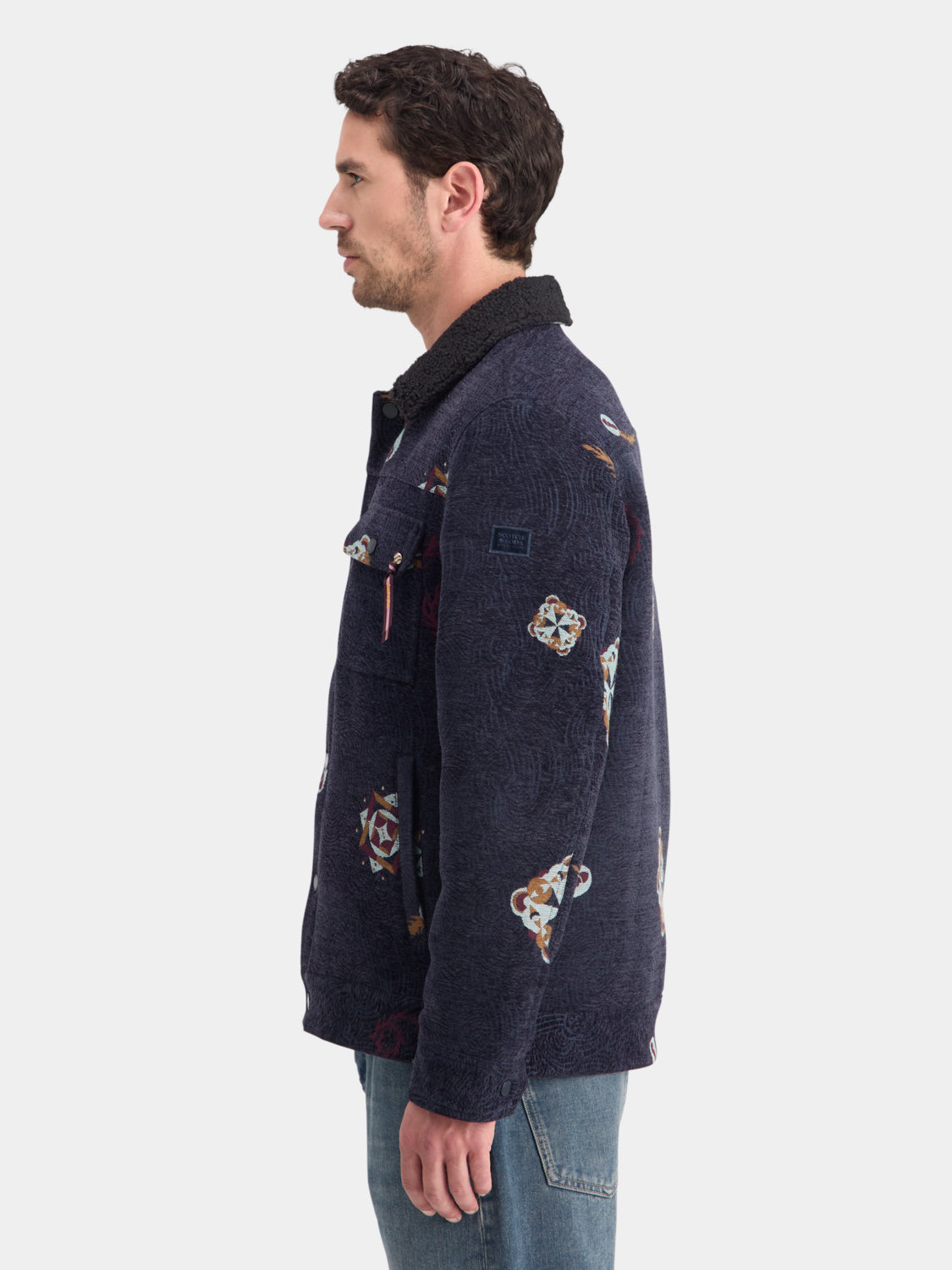 Jacquard trucker jacket - Scotch & Soda NZ