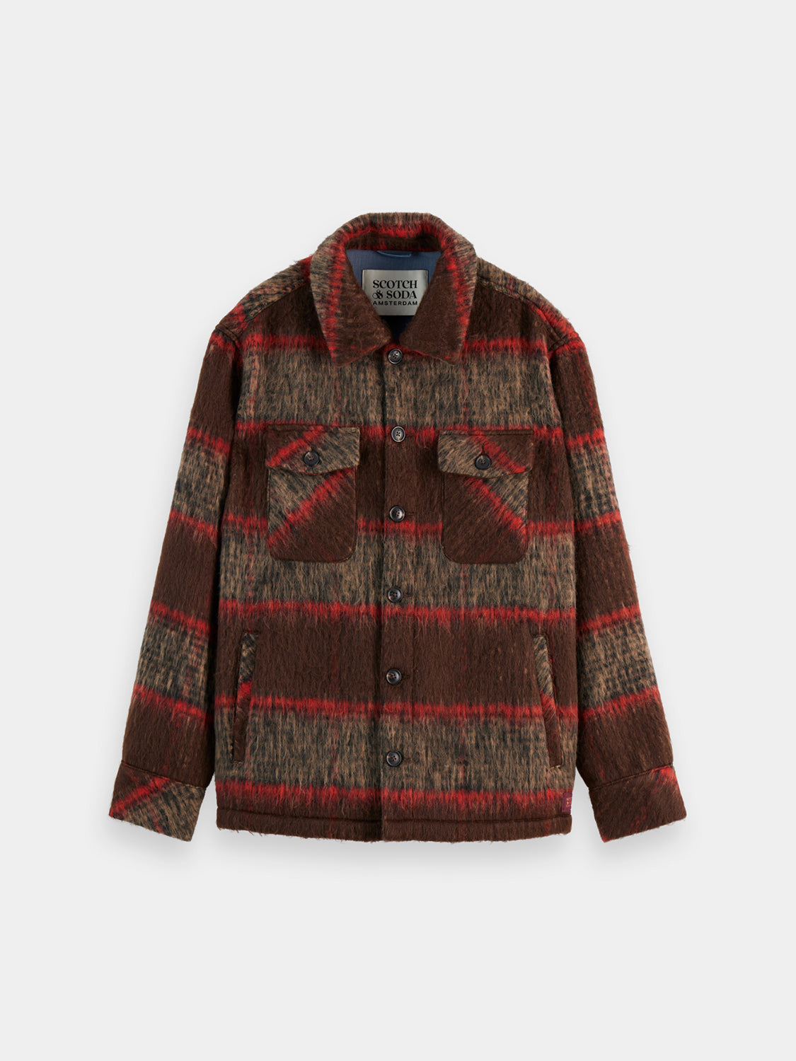 Brushed wool blend overshirt - Scotch & Soda NZ