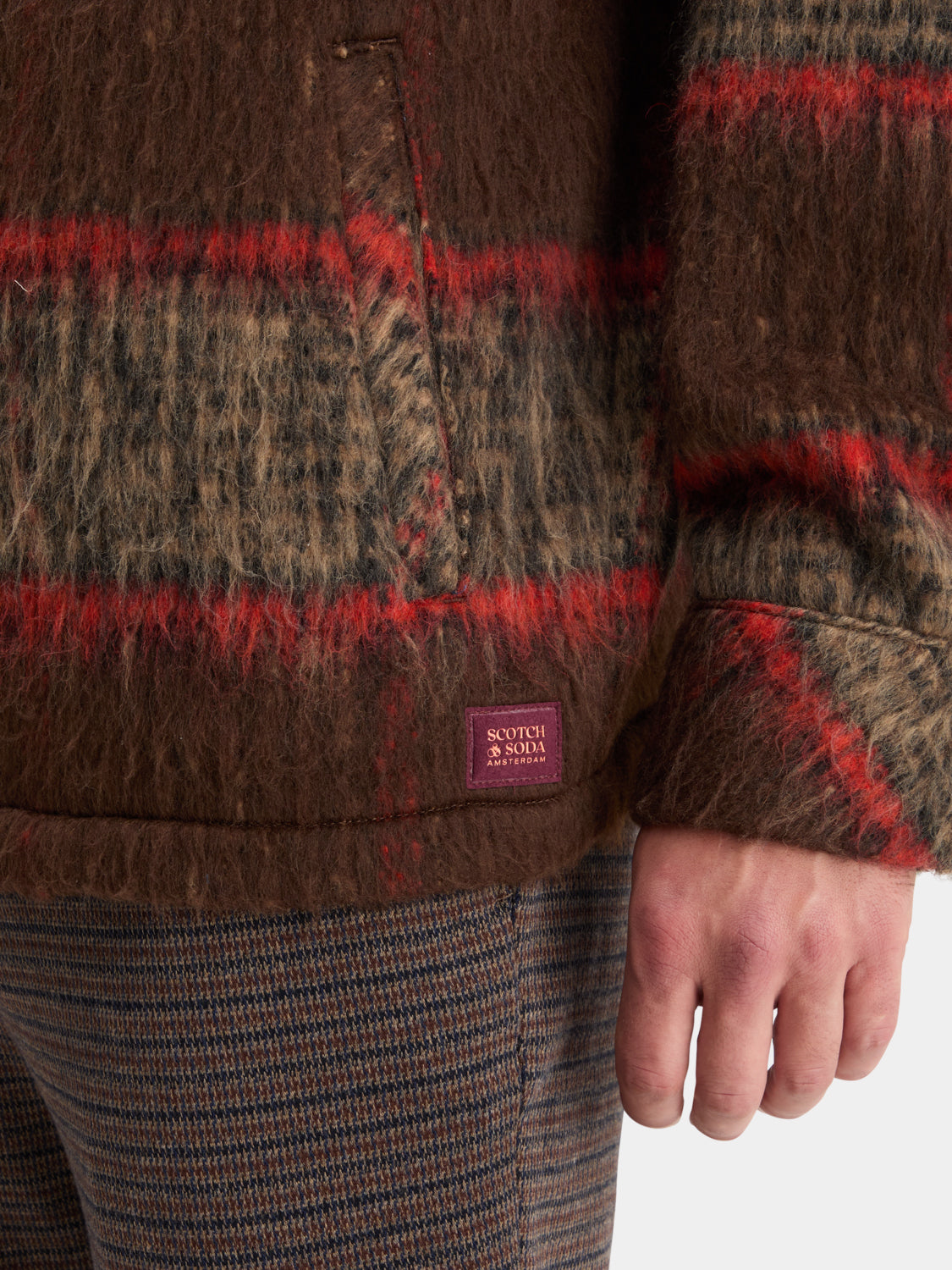 Brushed wool blend overshirt - Scotch & Soda NZ