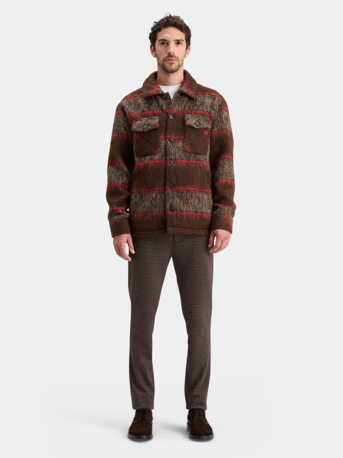 Brushed wool blend overshirt - Scotch & Soda NZ