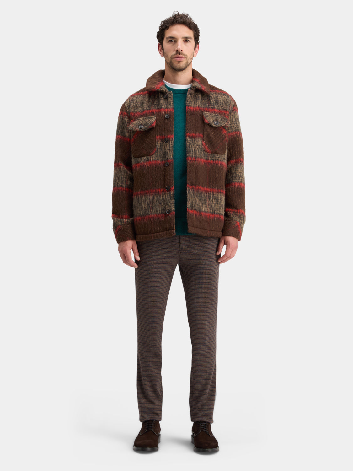 Brushed wool blend overshirt - Scotch & Soda NZ