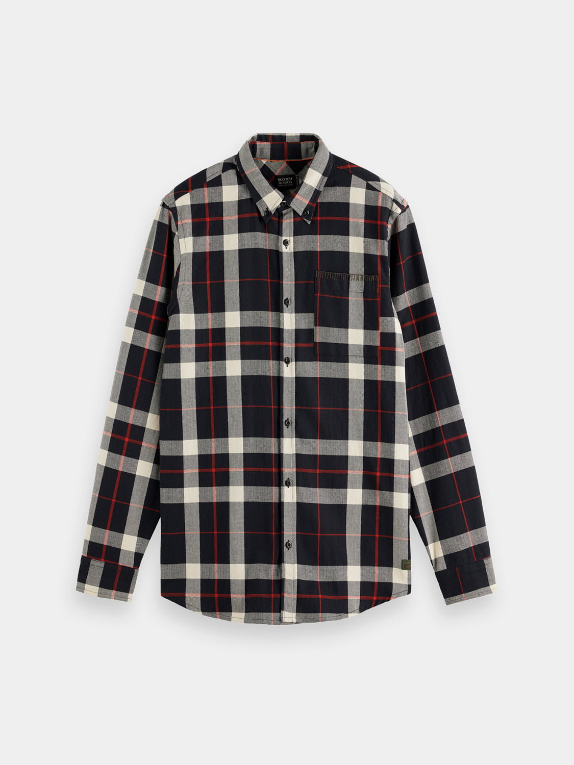 Herringbone check shirt - Scotch & Soda NZ