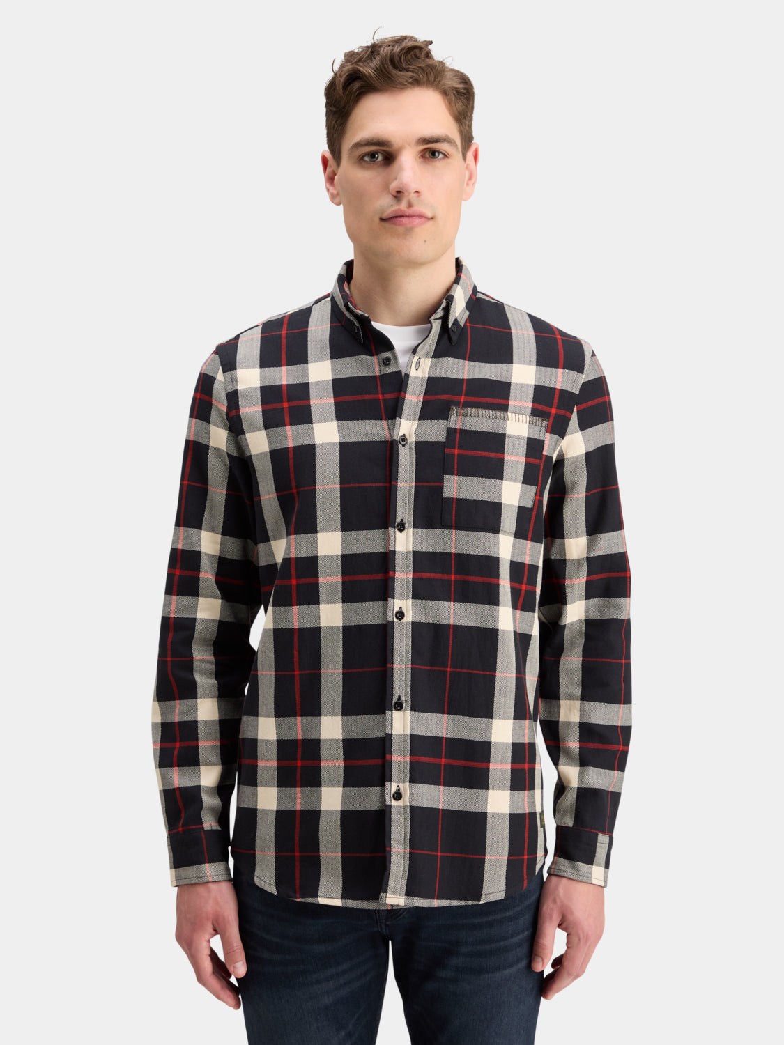 Herringbone check shirt - Scotch & Soda NZ