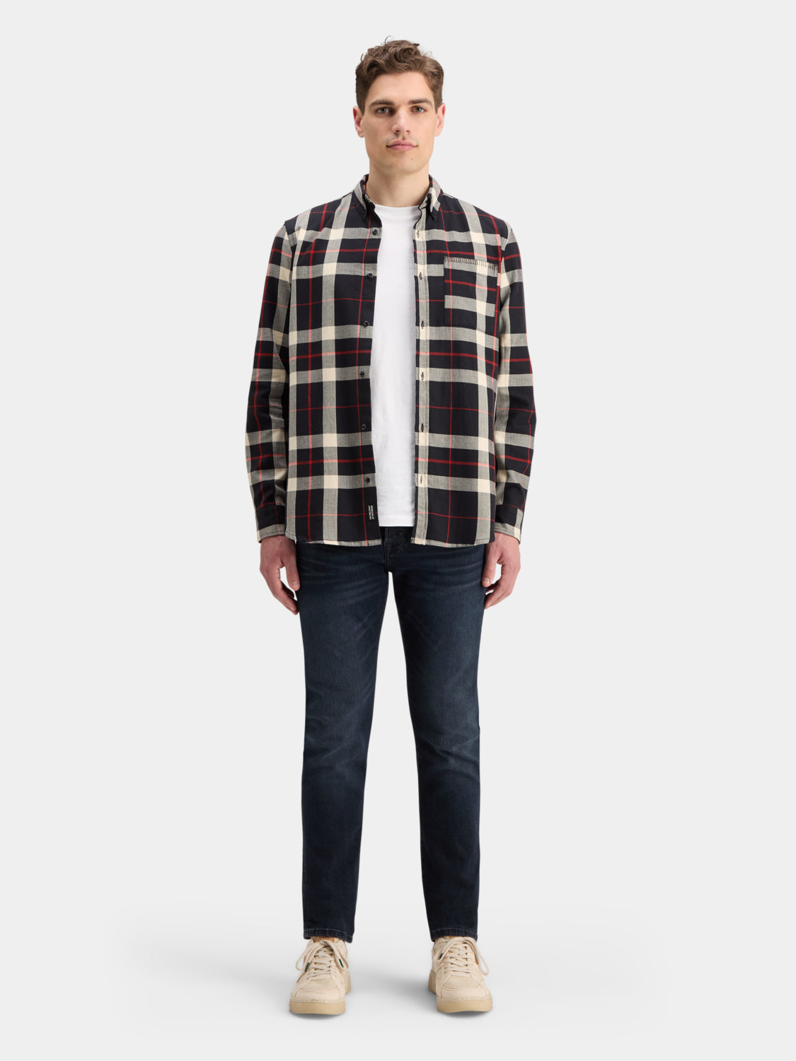 Herringbone check shirt - Scotch & Soda NZ