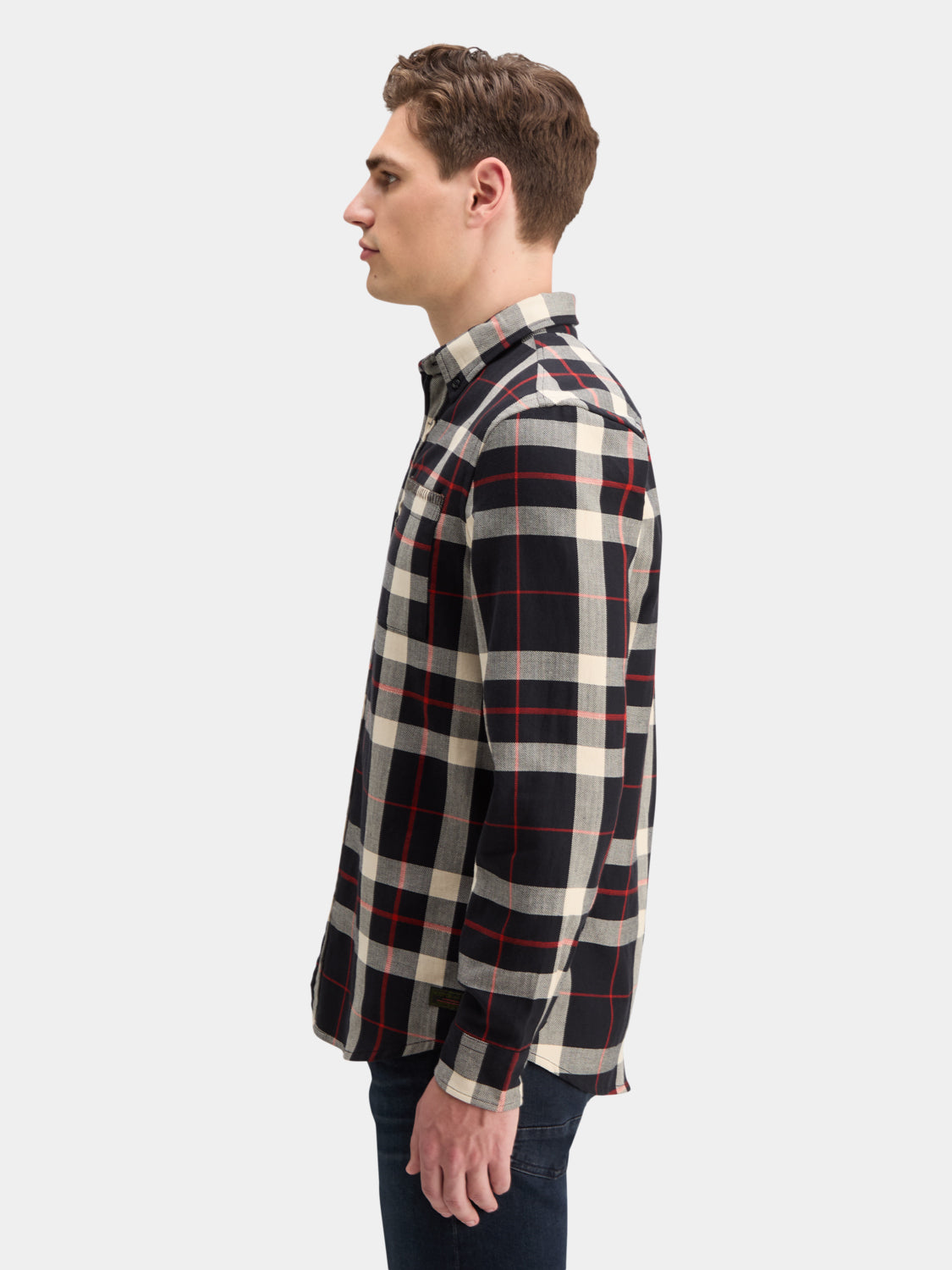 Herringbone check shirt - Scotch & Soda NZ