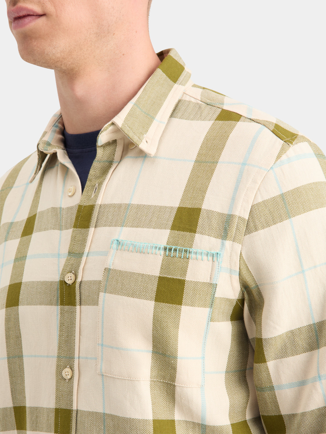 Herringbone check shirt - Scotch & Soda NZ