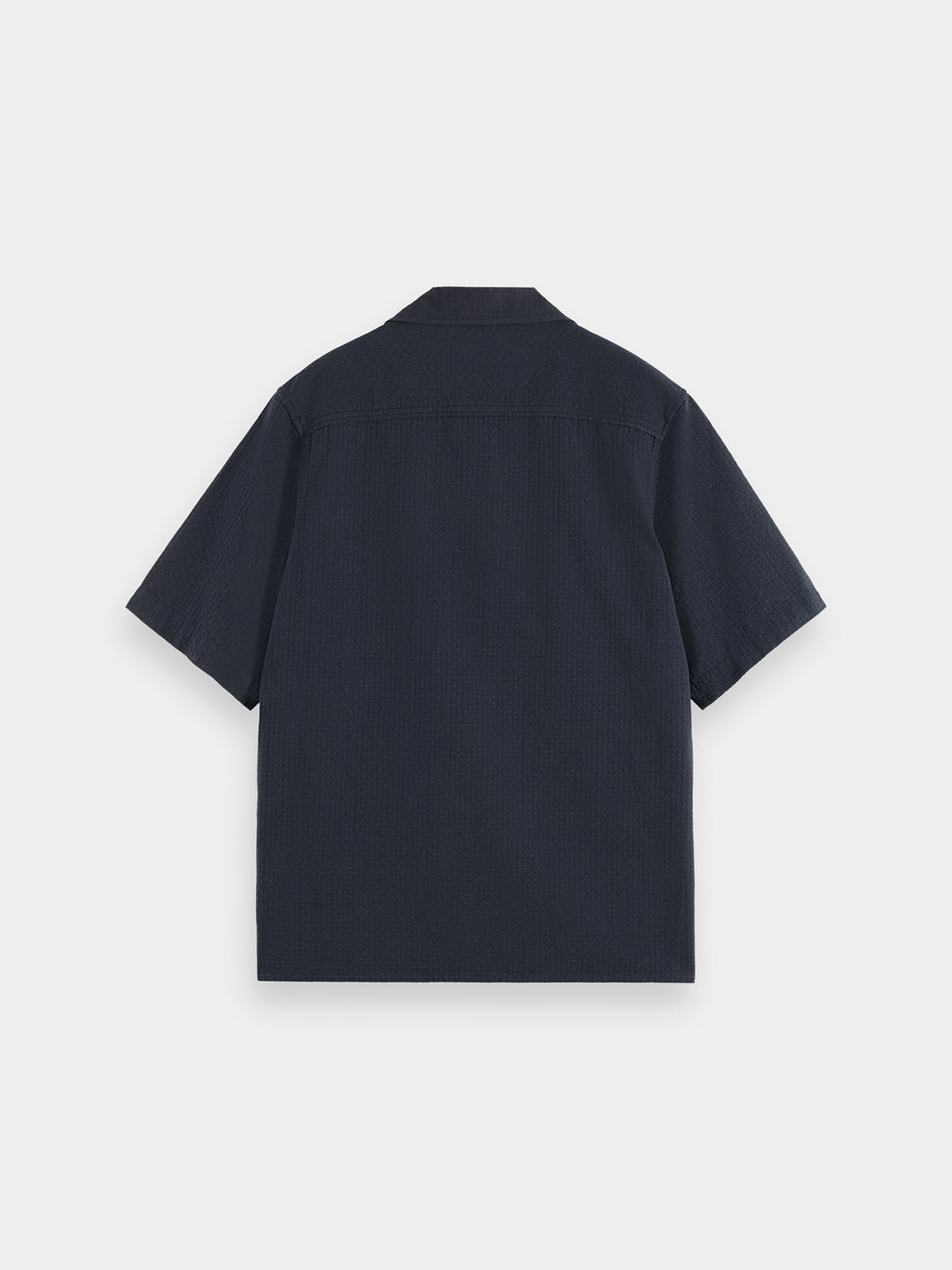 Light blue Scotch & SODA structured dobby shirt with short sleeves, featuring a textured fabric and classic collar.