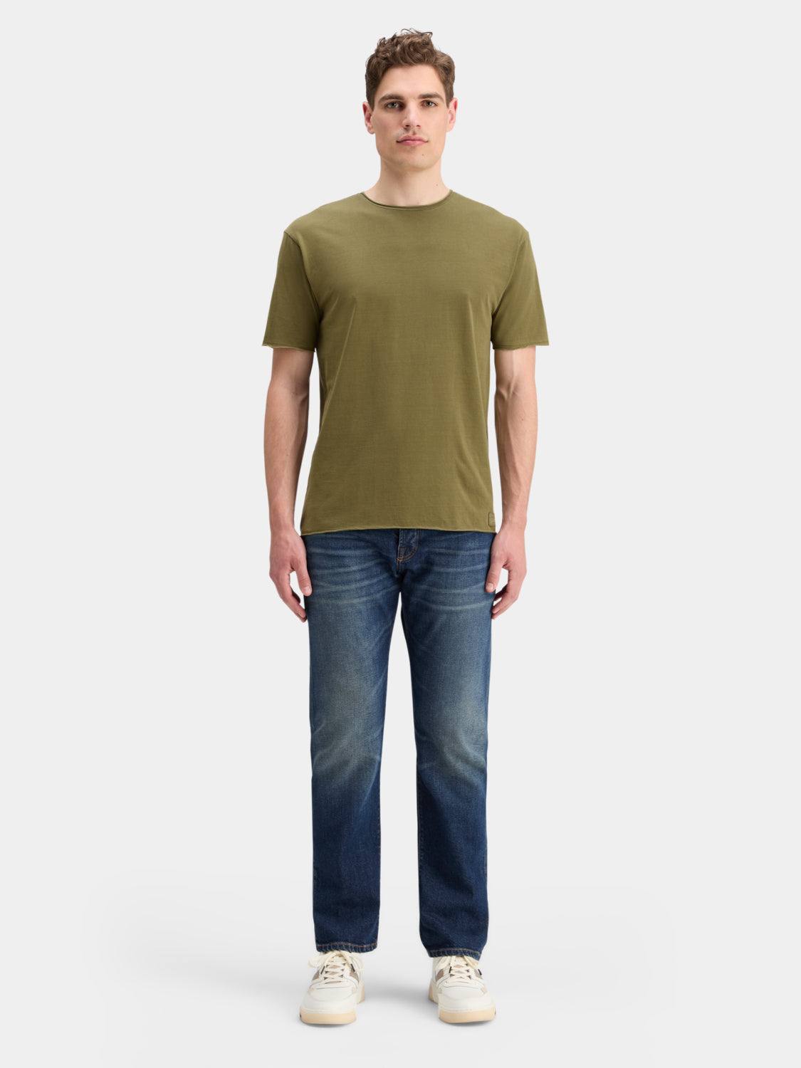 Raw edge garment-dyed t-shirt - Scotch & Soda NZ