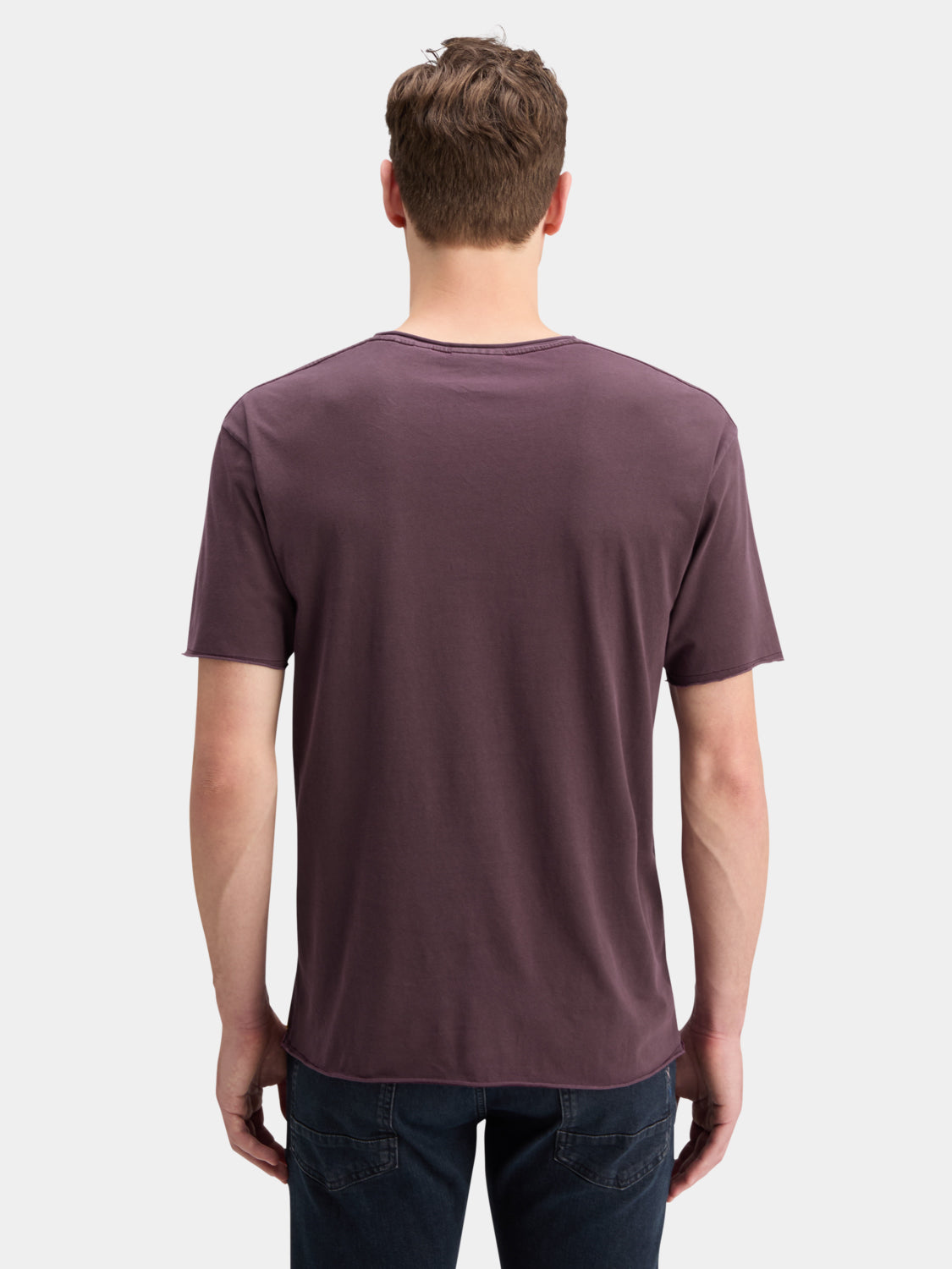 Raw edge garment-dyed t-shirt - Scotch & Soda NZ