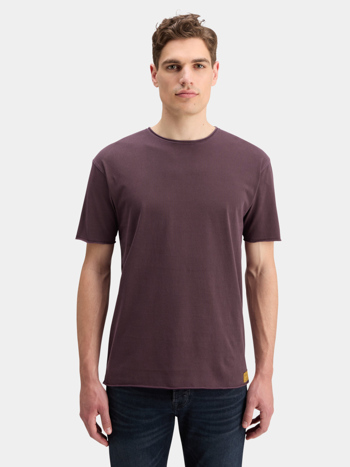 Raw edge garment-dyed t-shirt - Scotch & Soda NZ