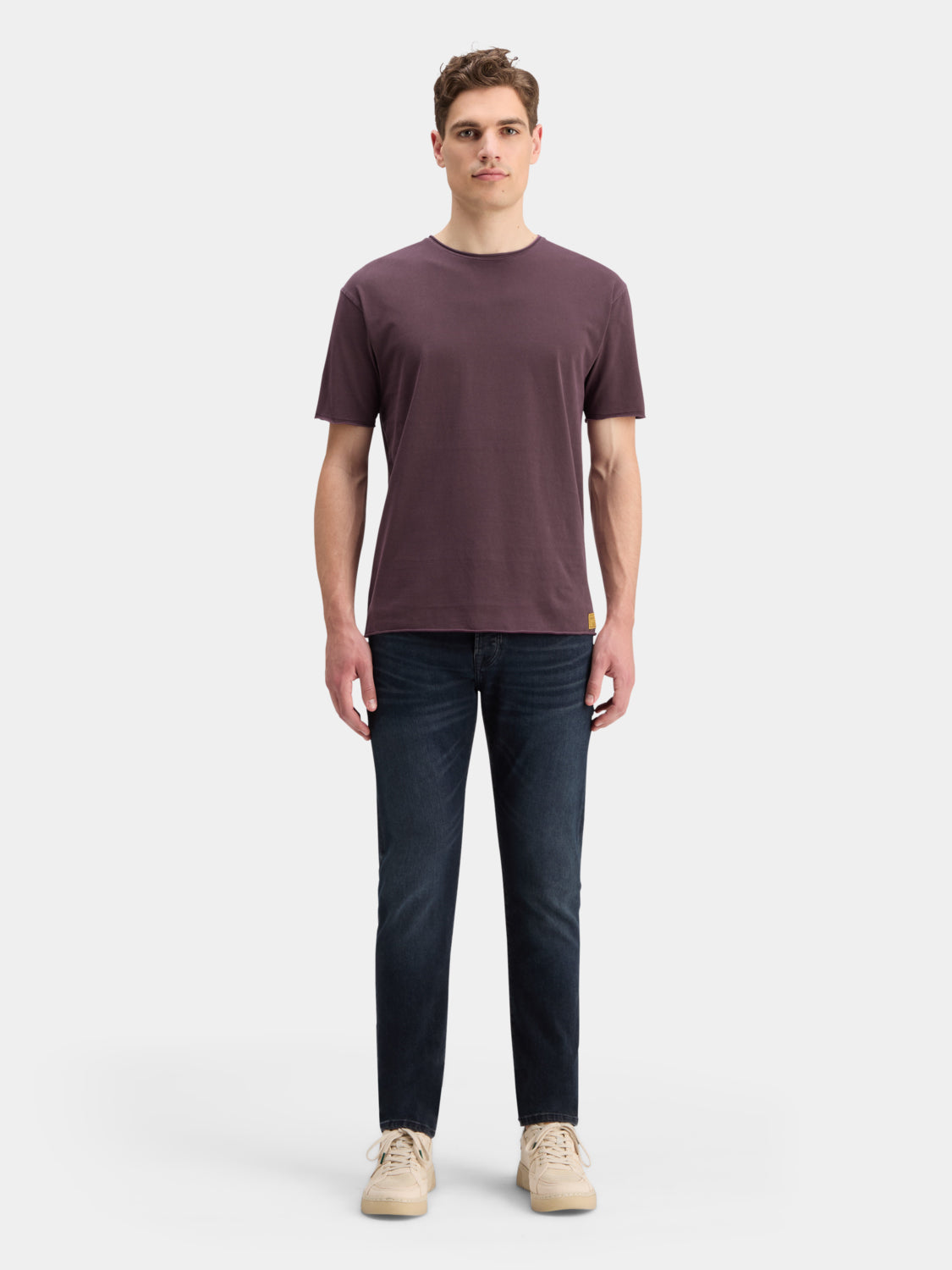 Raw edge garment-dyed t-shirt - Scotch & Soda NZ