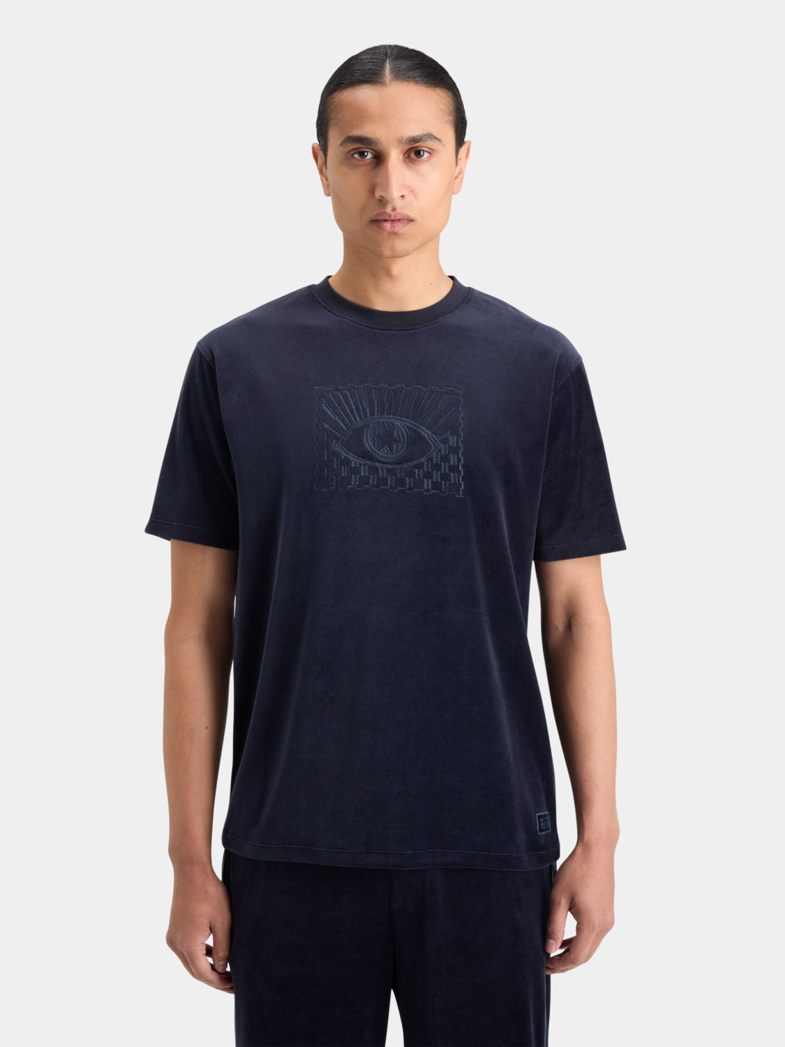 Embroidered velour t-shirt - Scotch & Soda NZ