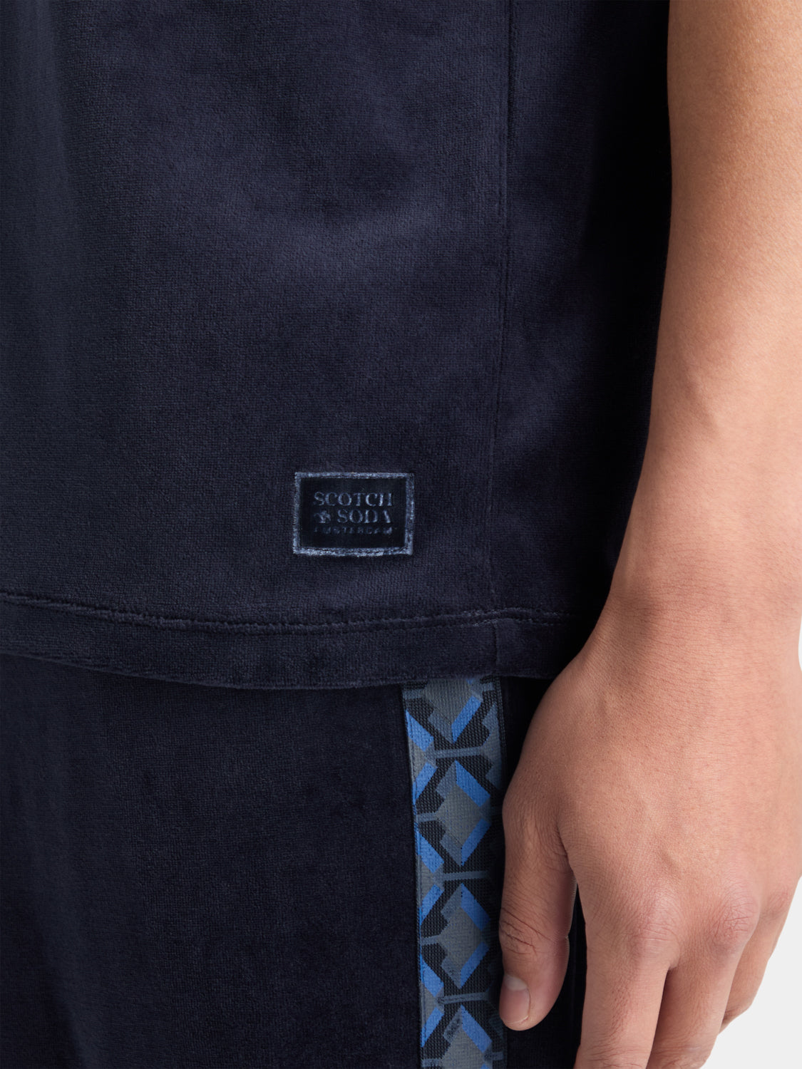 Embroidered velour t-shirt - Scotch & Soda NZ