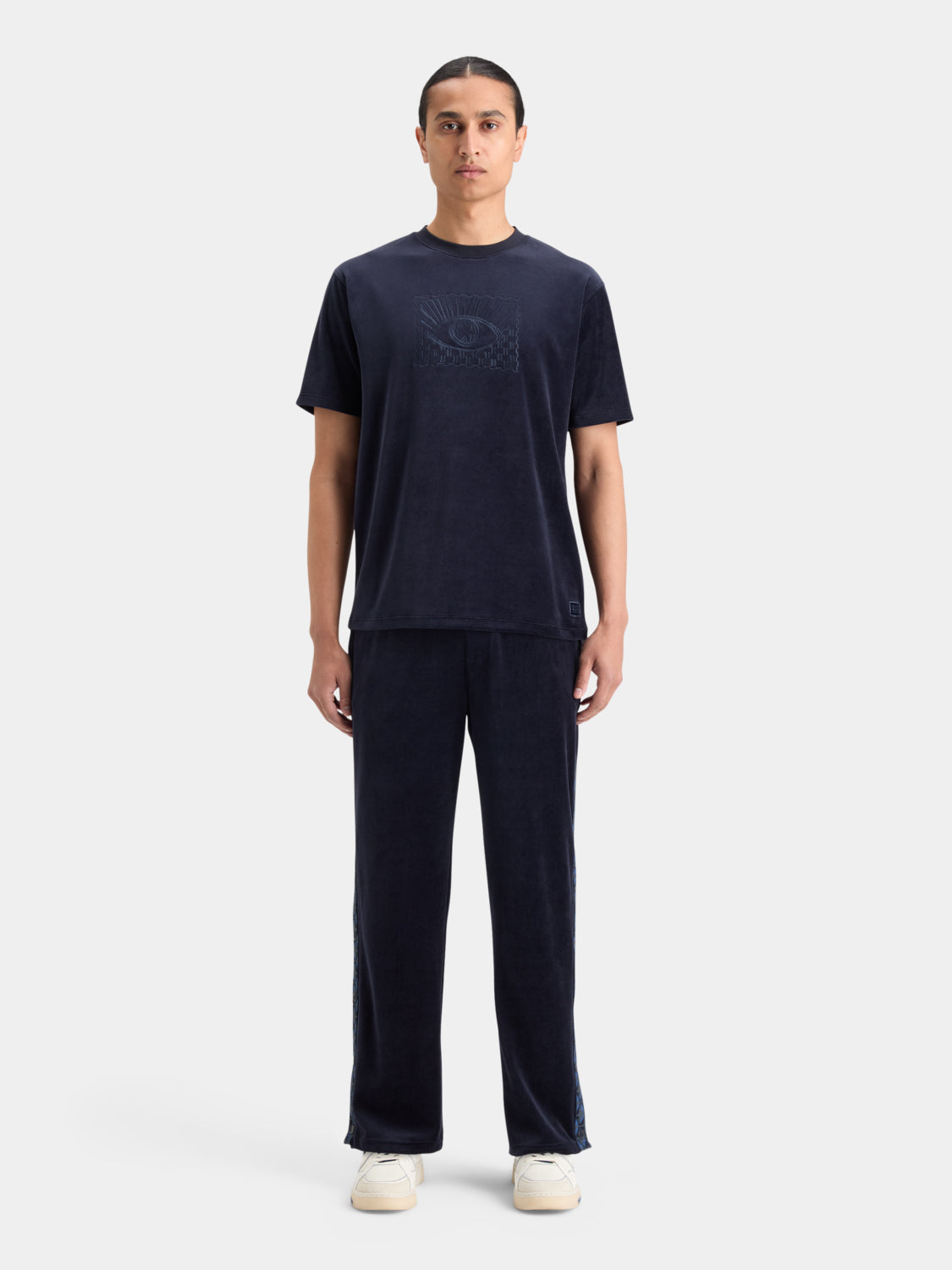 Embroidered velour t-shirt - Scotch & Soda NZ