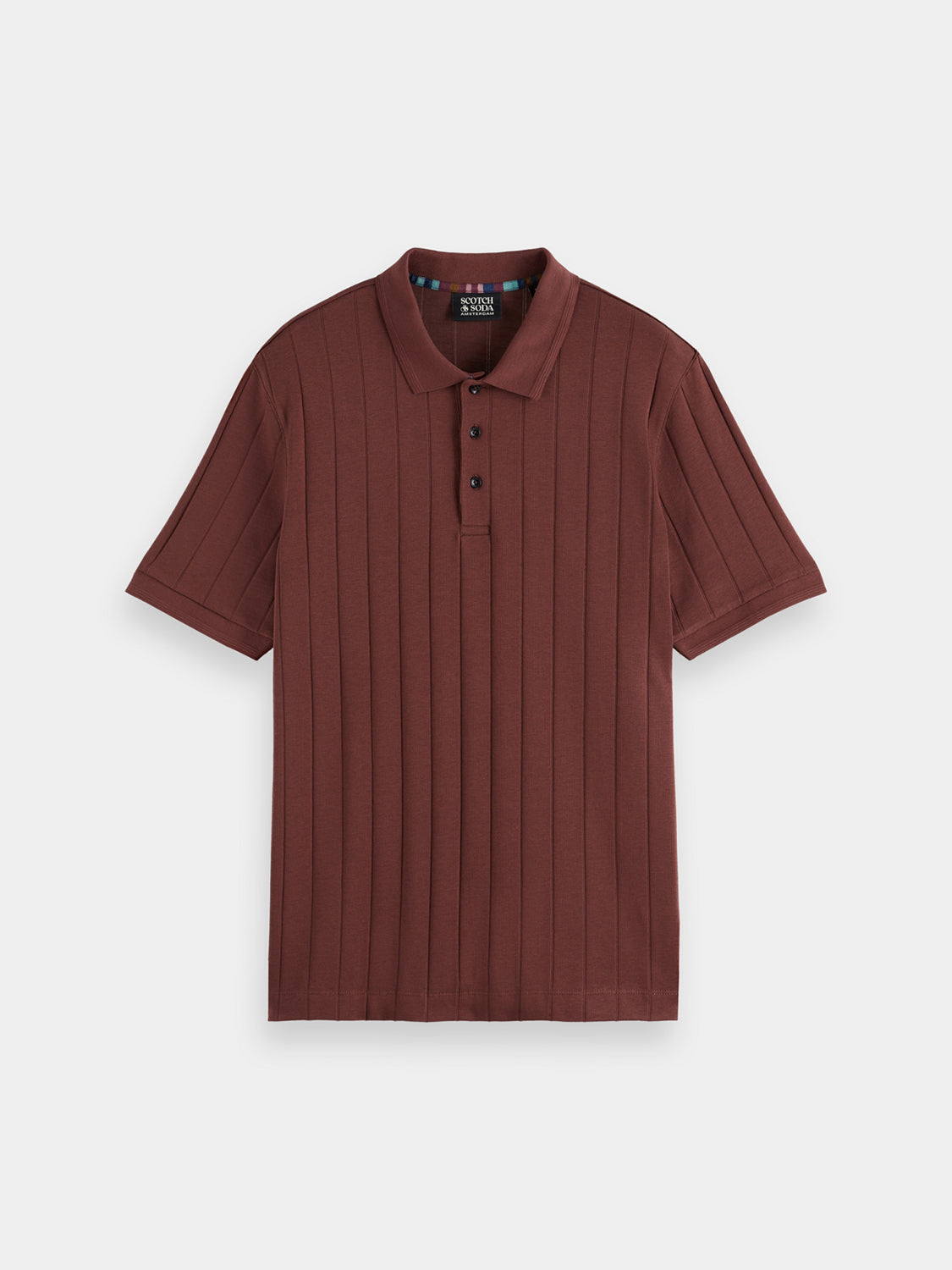 Rib knit polo
