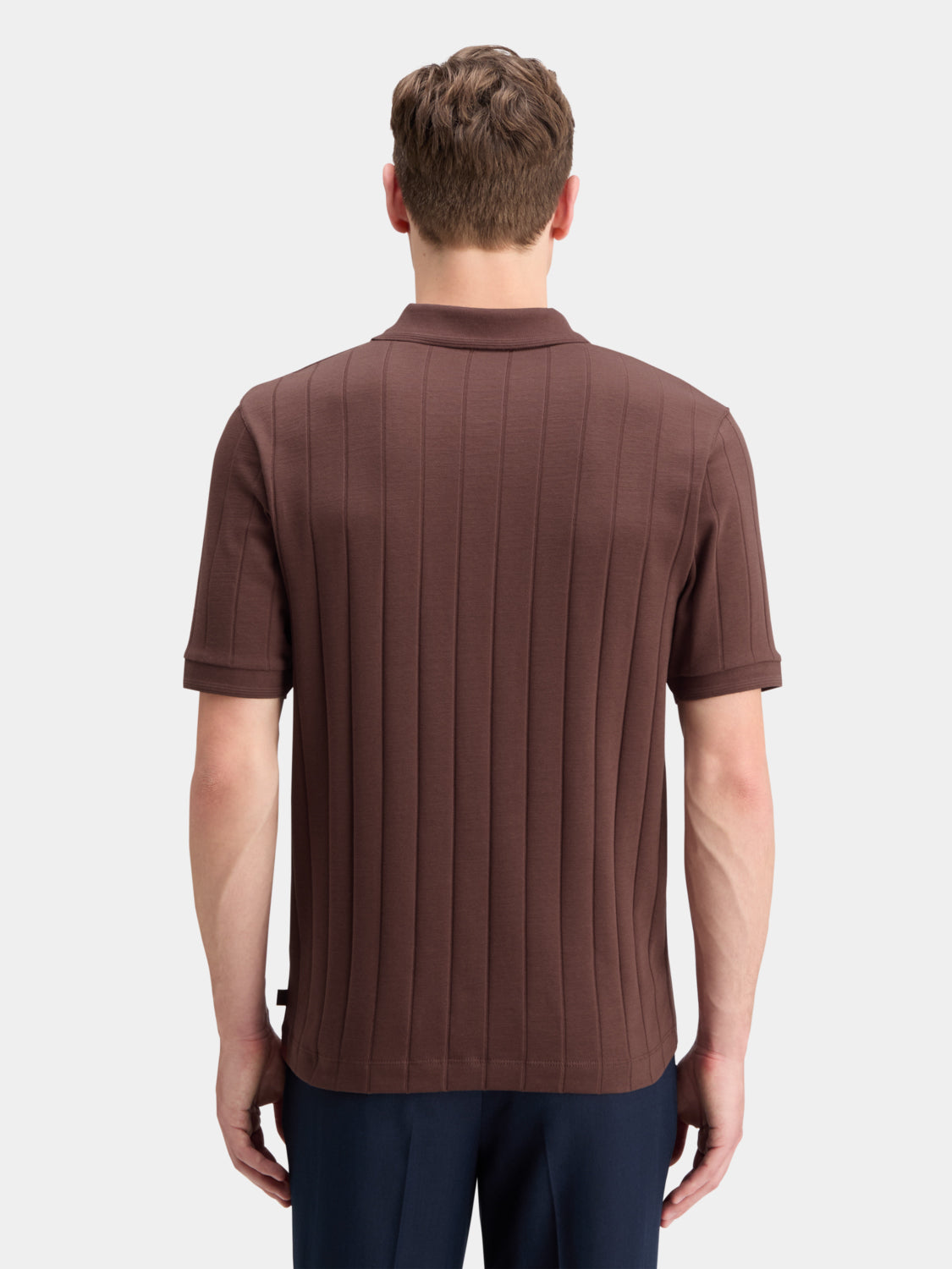 Rib knit polo