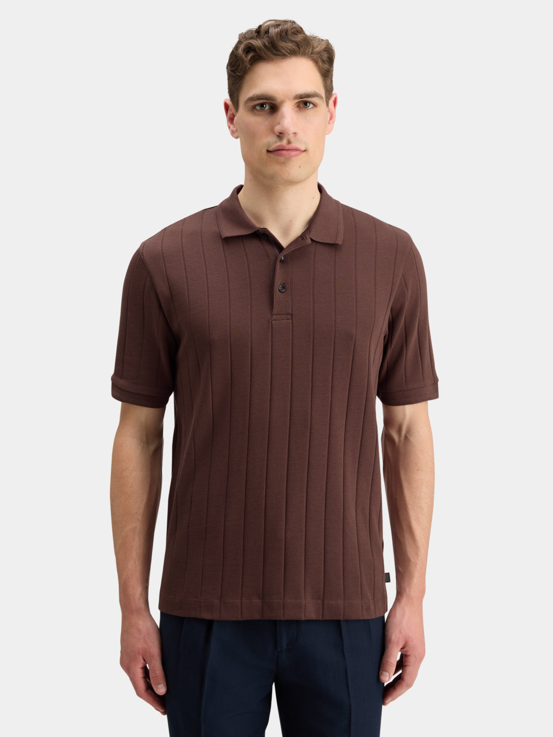 Rib knit polo