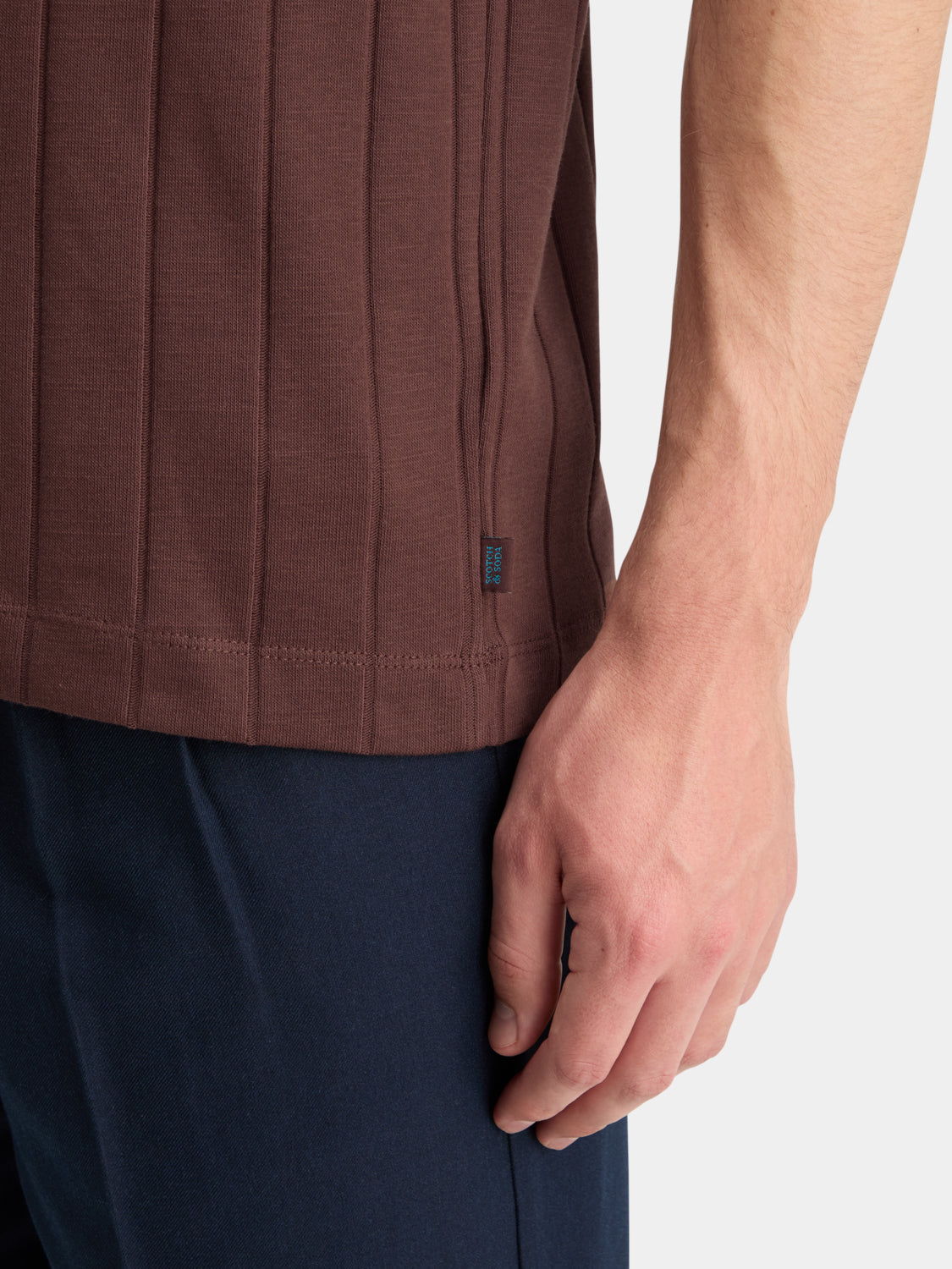 Rib knit polo