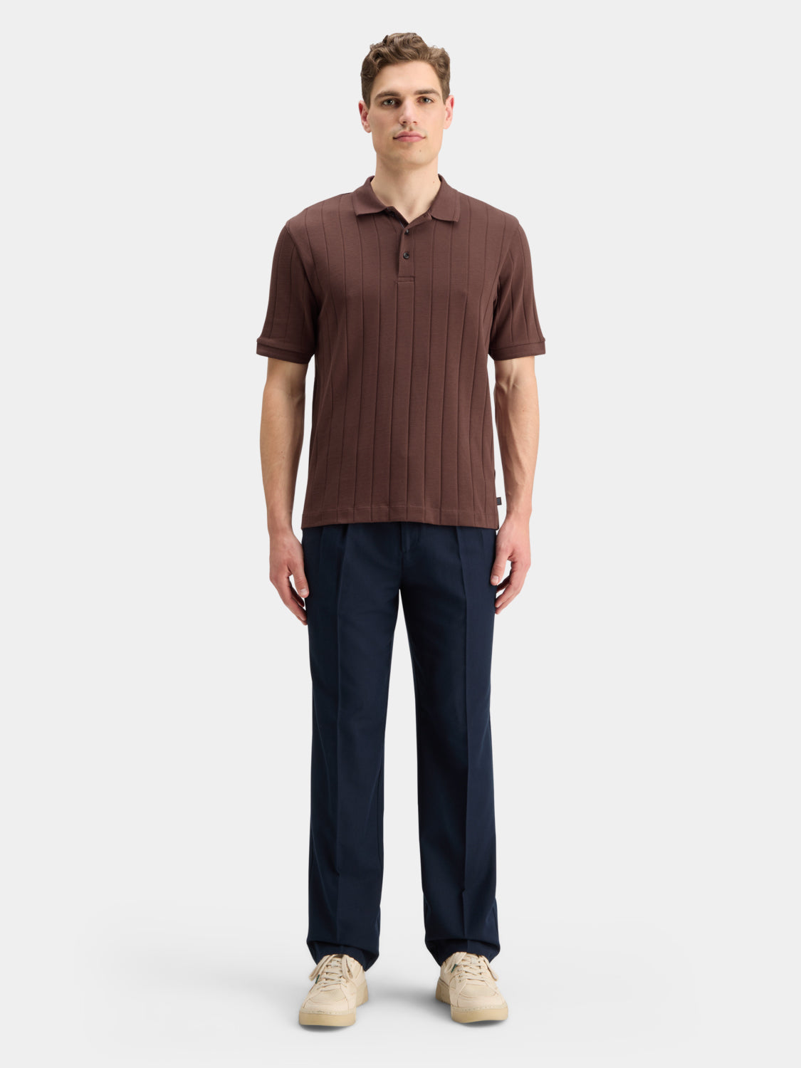 Rib knit polo