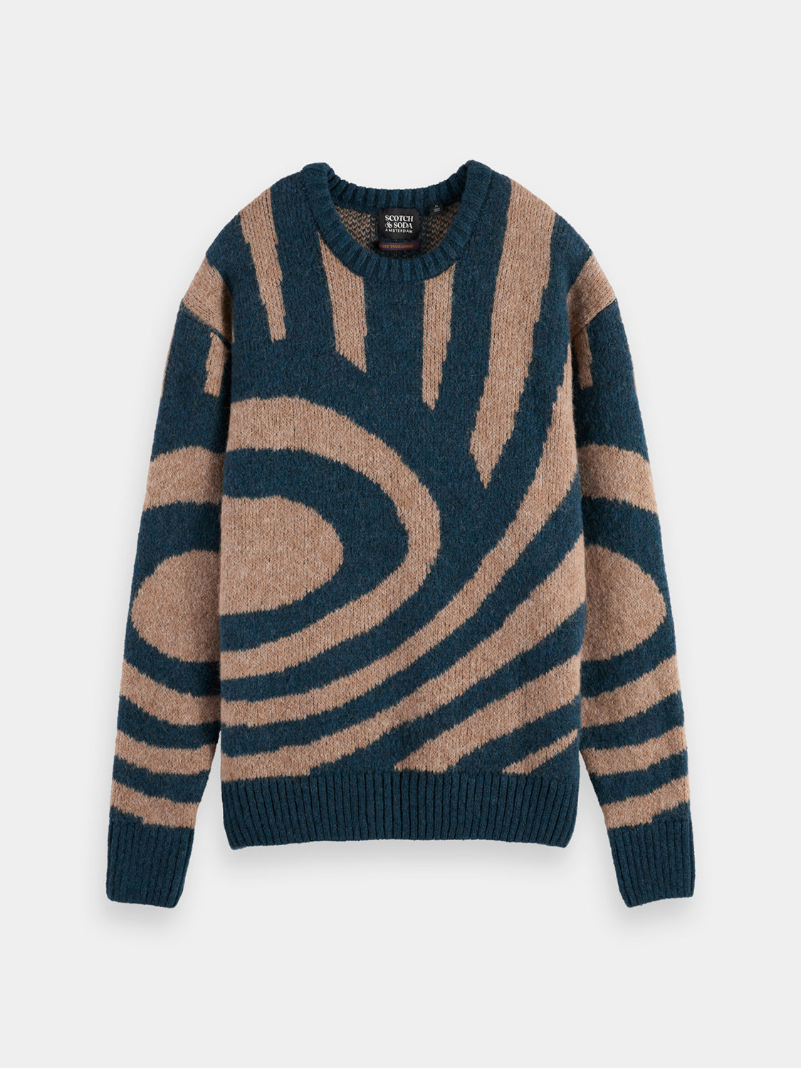 Drop shoulder fuzzy pullover