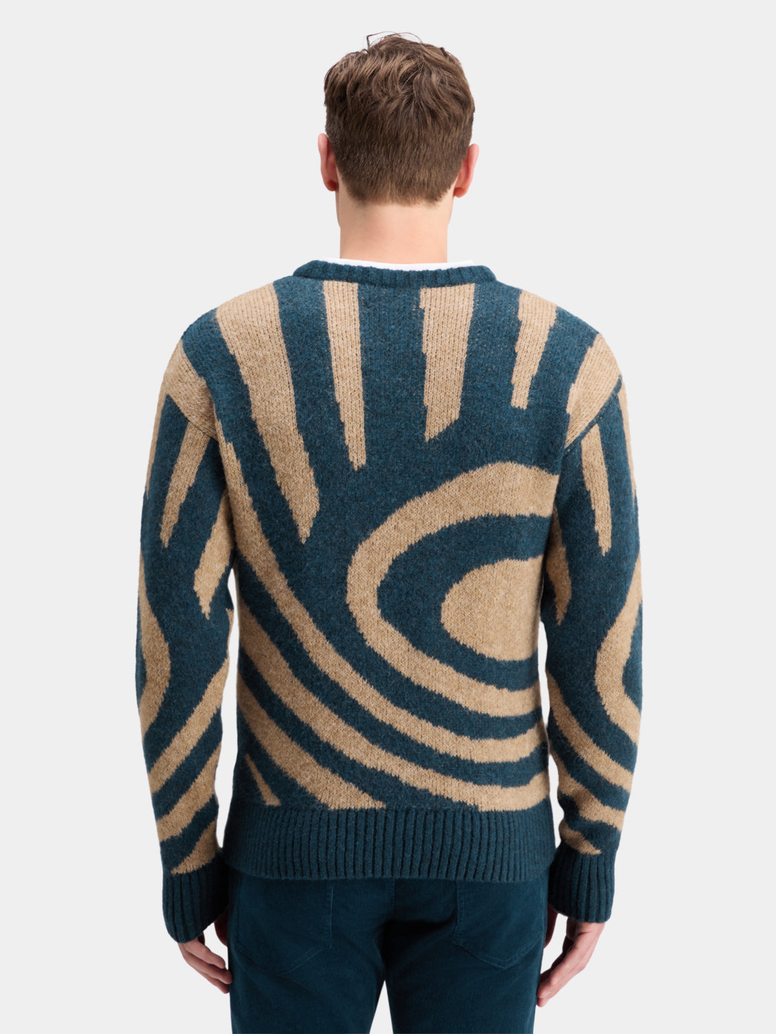 Drop shoulder fuzzy pullover