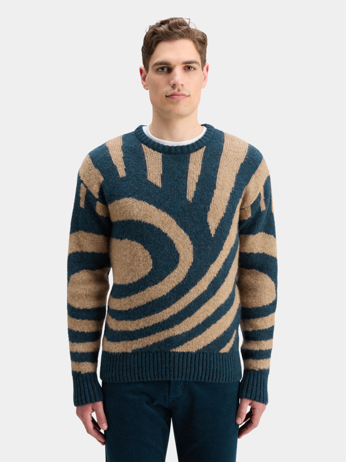 Drop shoulder fuzzy pullover