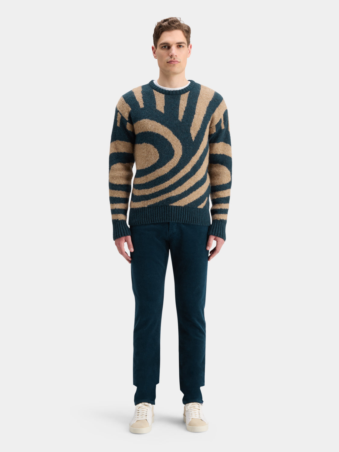 Drop shoulder fuzzy pullover