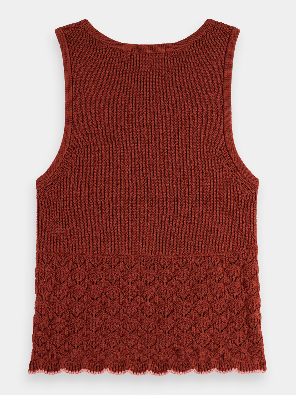 Pointelle knit tank
