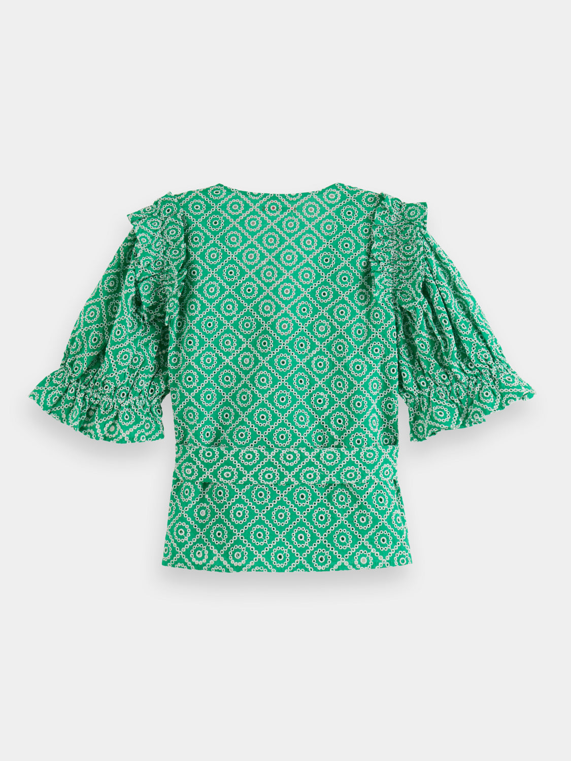 Broderie anglaise wrap top
