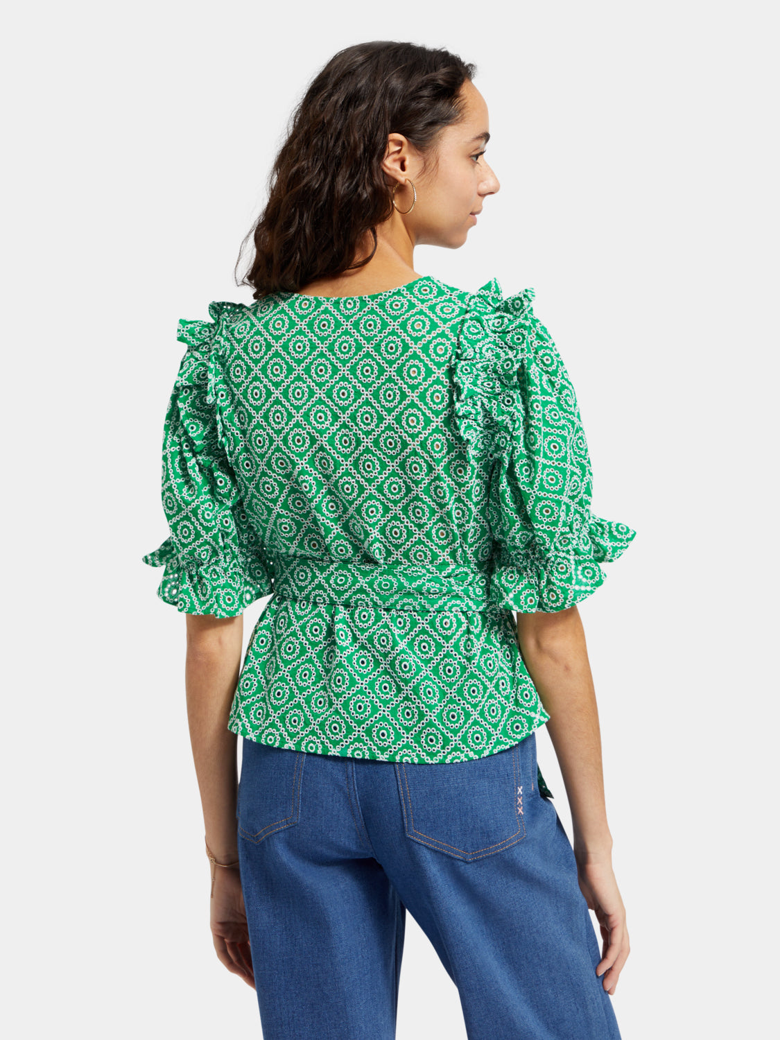 Broderie anglaise wrap top